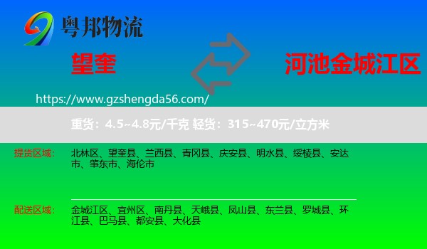望奎县到金城江区物流专线