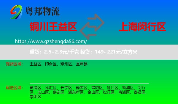 王益区到闵行区物流专线