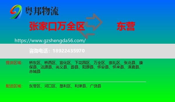 万全区到东营物流