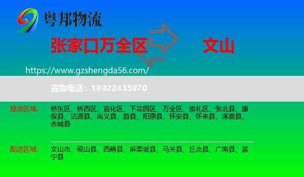 万全区到文山物流