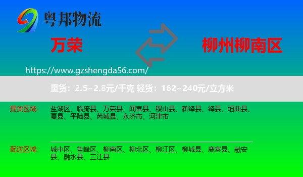 万荣县到柳南区物流专线