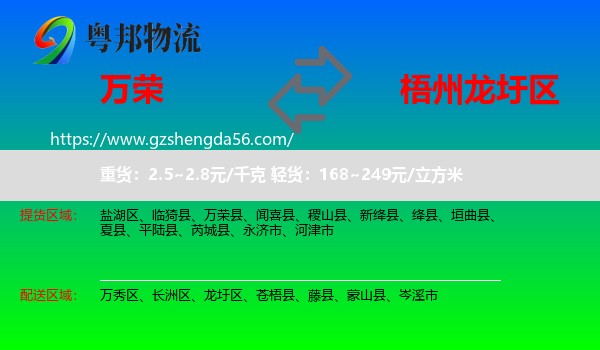 万荣县到龙圩区物流专线