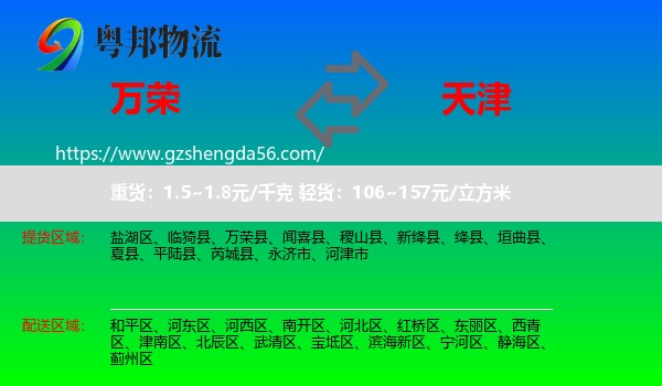 万荣县到天津专线