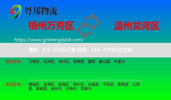 万秀区到龙湾区物流专线