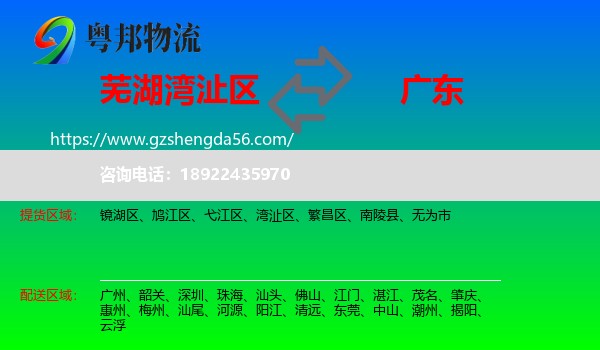 湾沚区到广东物流