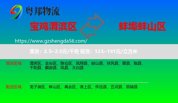 渭滨区到蚌山区物流专线