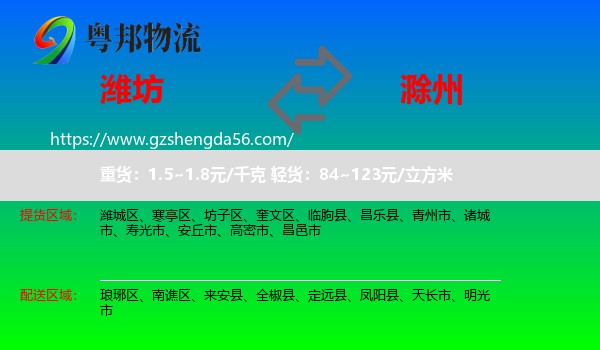 潍坊到滁州物流专线