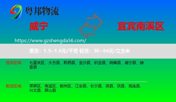 威宁县到南溪区物流专线