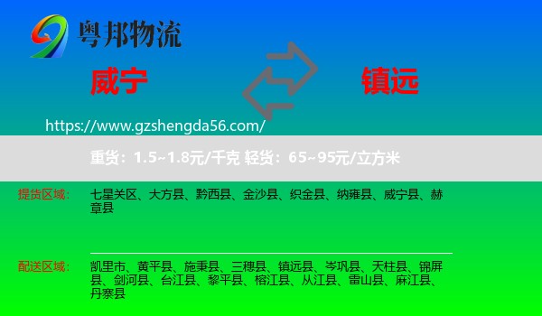 威宁县到镇远县物流专线