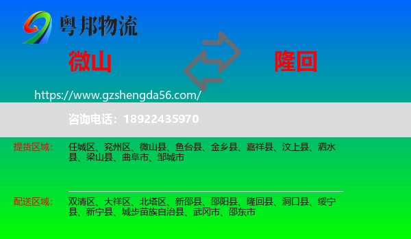 微山县到隆回县物流专线