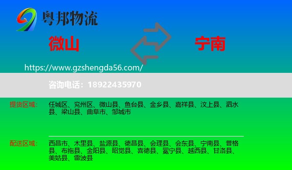 微山县到宁南县物流专线