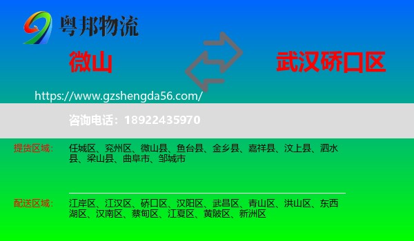 微山县到硚口区物流专线