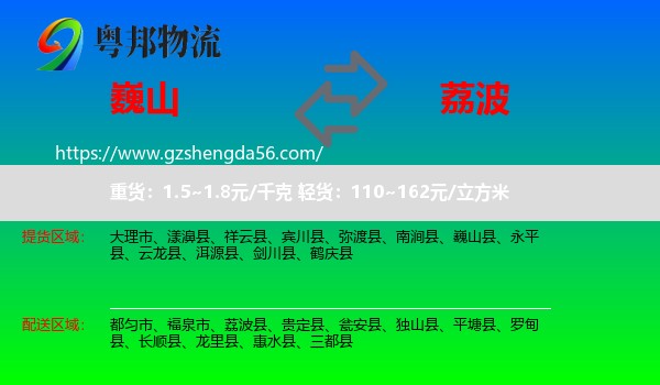 巍山县到荔波县物流专线