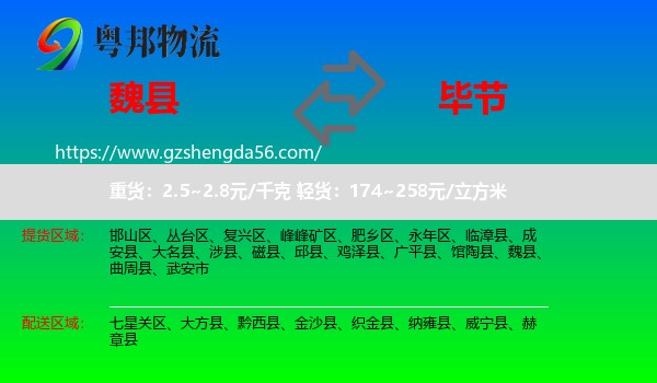 魏县到毕节物流
