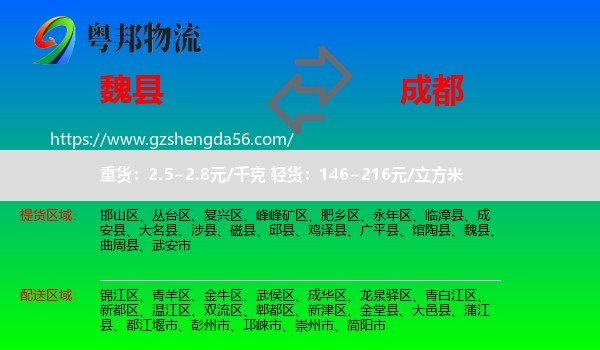 魏县到成都专线