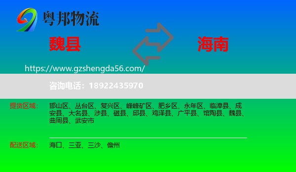 魏县到海南物流