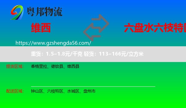 维西县到六枝特区物流专线