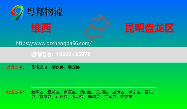 维西县到盘龙区物流专线