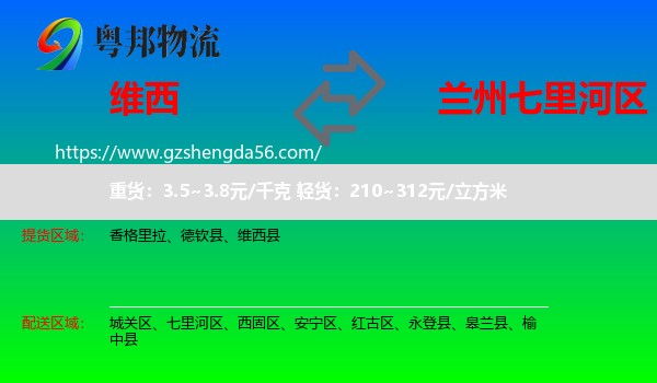 维西县到七里河区物流专线