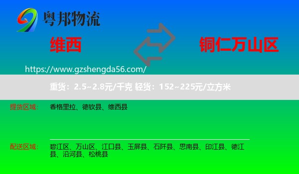维西县到万山区物流专线