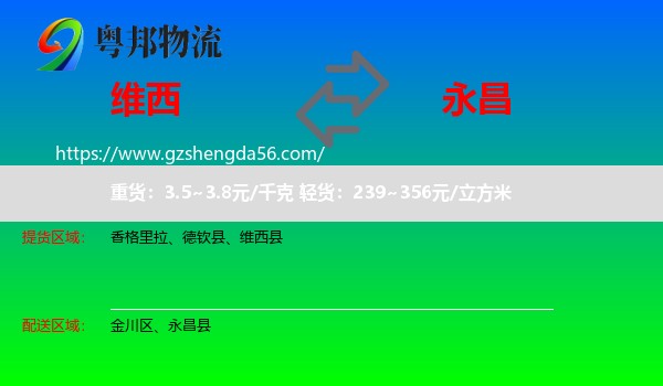 维西县到永昌县物流专线