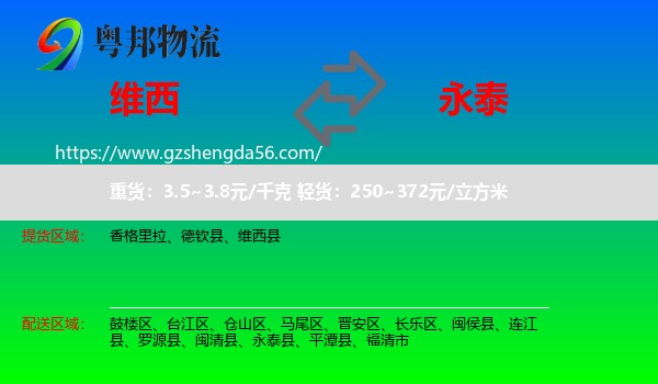 维西县到永泰县物流专线