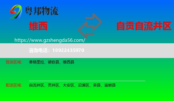 维西县到自流井区物流专线