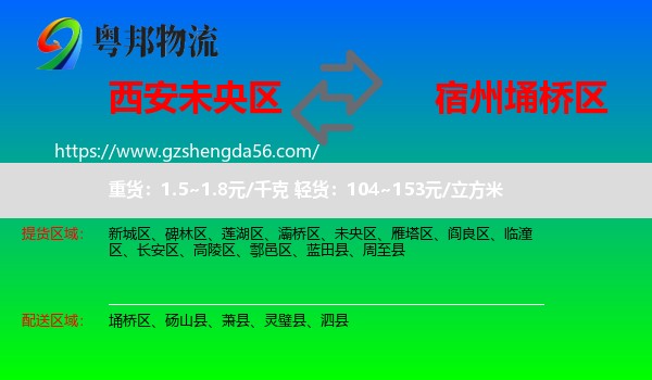 未央区到埇桥区物流专线