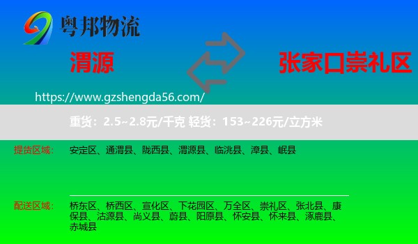 渭源县到崇礼区物流专线
