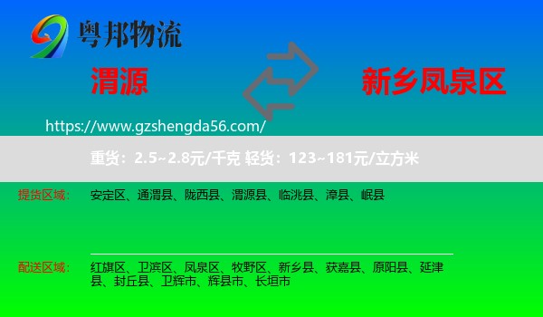渭源县到凤泉区物流专线