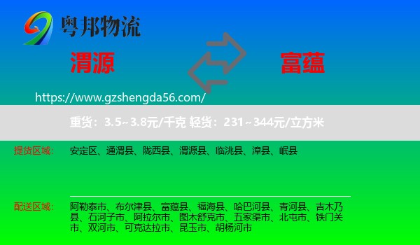 渭源县到富蕴县物流专线