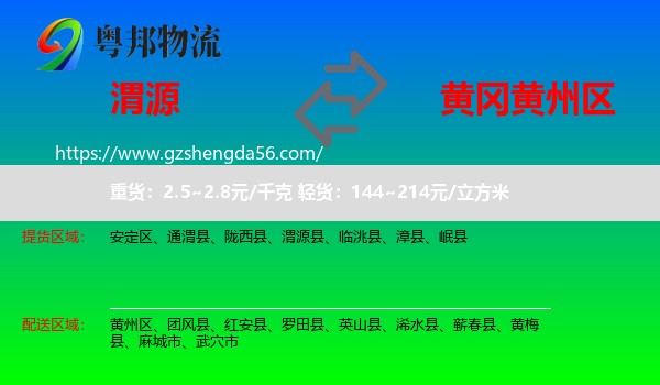 渭源县到黄州区物流专线