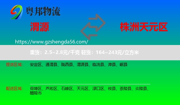渭源县到天元区物流专线
