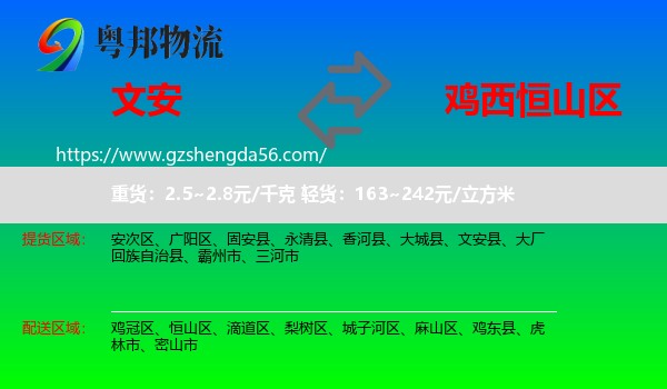 文安县到恒山区物流专线