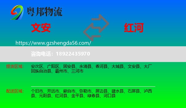 文安县到红河物流
