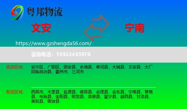 文安县到宁南县物流专线