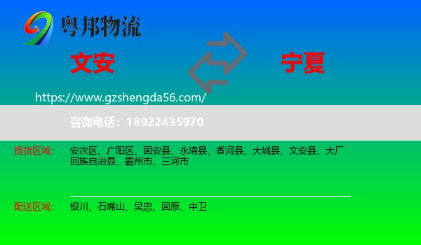 文安县到宁夏物流