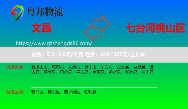 文昌市到桃山区物流专线