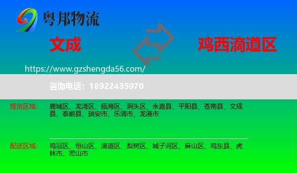 文成县到滴道区物流专线