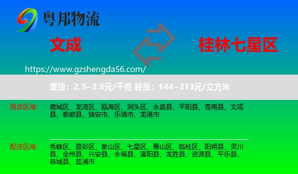文成县到七星区物流专线
