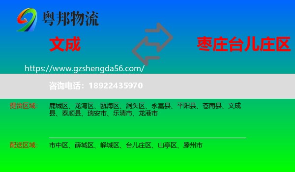文成县到台儿庄区物流专线