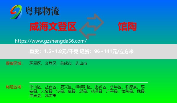 文登区到馆陶县物流专线