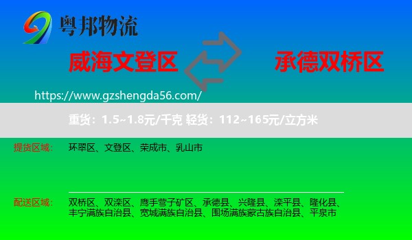 文登区到双桥区物流专线