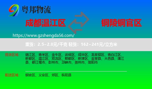温江区到铜官区物流专线