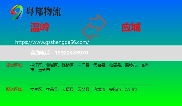 温岭市到应城市物流专线