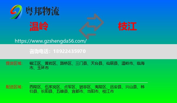 温岭市到枝江市物流专线