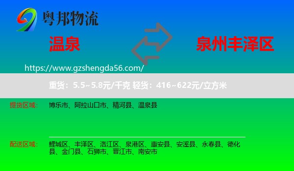 温泉县到丰泽区物流专线