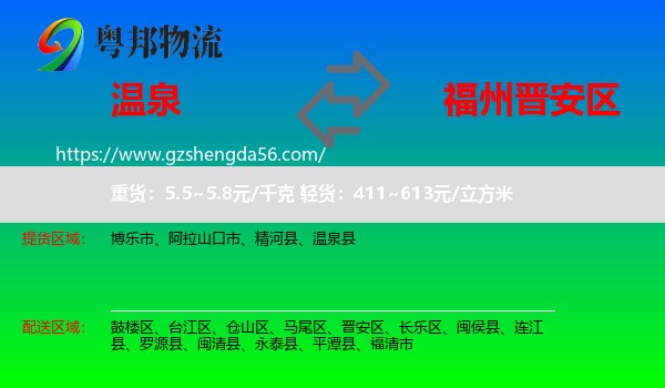 温泉县到晋安区物流专线