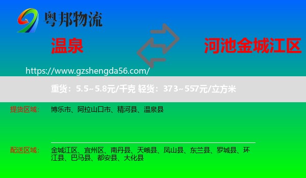 温泉县到金城江区物流专线