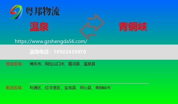 温泉县到青铜峡市物流专线